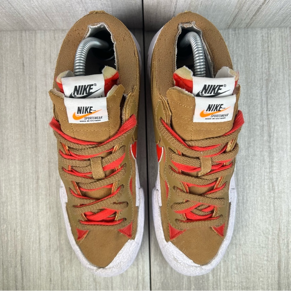Nike Sacai Blazer Low British Tan Sneakers Casual Shoes Men’s Size 7 Womens 8.5 - Picture 6 of 11